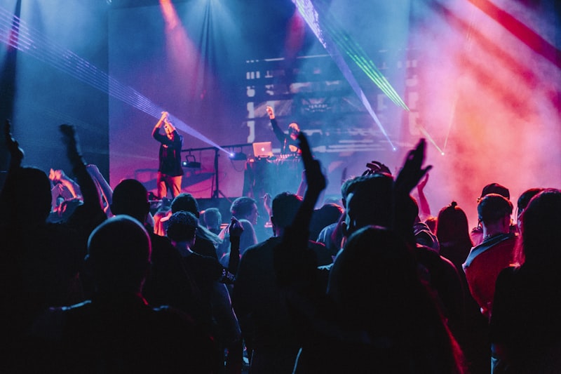 Congregation worshiping during a service